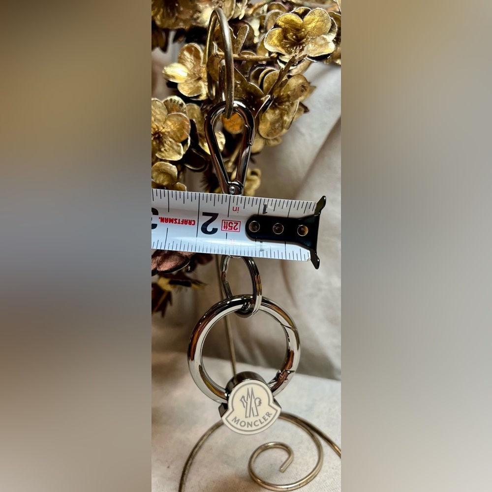 New. Moncler Silver and Cream Keychain Stocking Stuffer Christmas - Picture 4 of 6